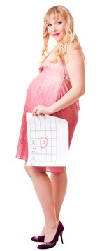 婦女持有出生日歷