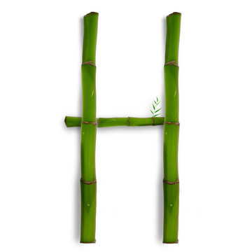 一個大寫字母的竹字母與陰影超過白色