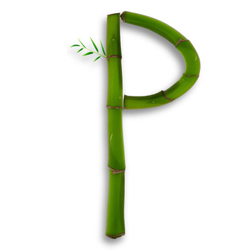一個大寫字母的竹字母與陰影超過白色