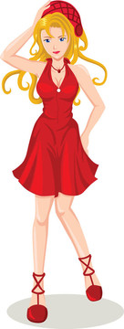 穿紅衣服的女孩