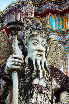 Wat Pho石守護雕像；泰國