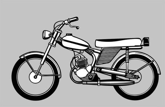 助力車(chē)的輪廓在灰色背景；圖