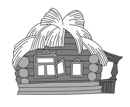 農(nóng)村背景白畫；圖