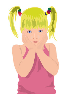 小女孩看熱鬧