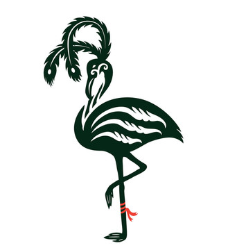 裝飾的火烈鳥