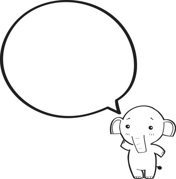 語(yǔ)音泡泡卡通大象