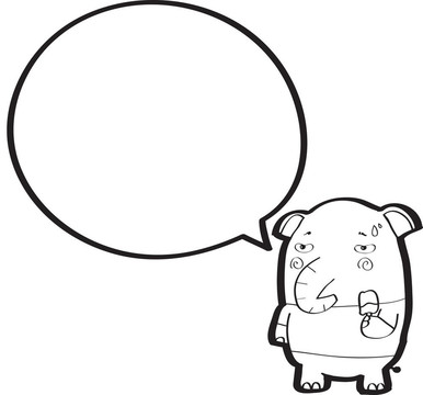 語音泡泡卡通大象