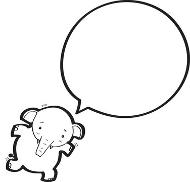 語音泡泡卡通大象