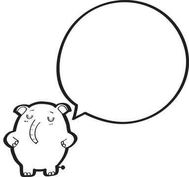 語音泡泡卡通大象
