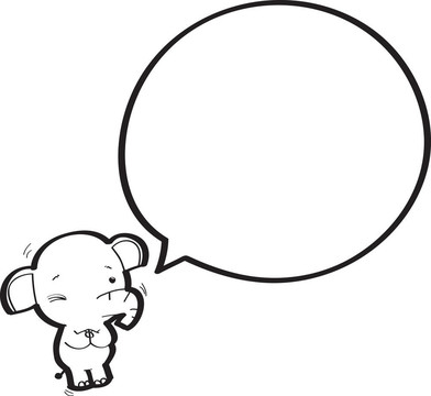 語音泡泡卡通大象