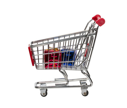 帶禮品盒的購(gòu)物車