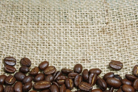 咖啡豆的粗麻布