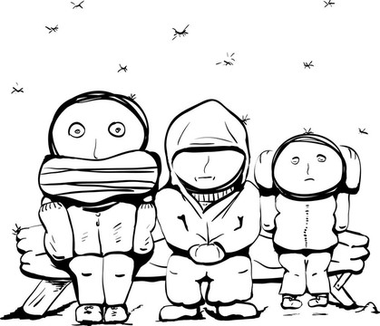 人們在雪中