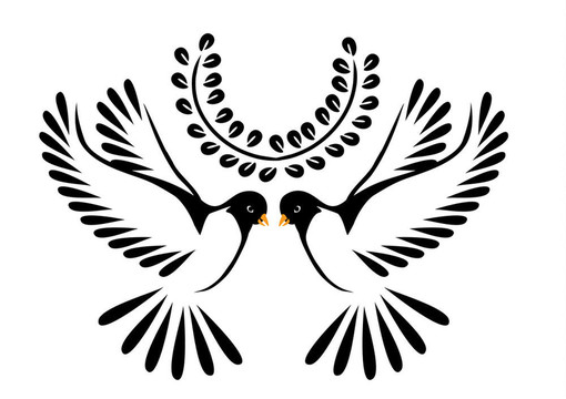 飛行中的鴿子或鳥
