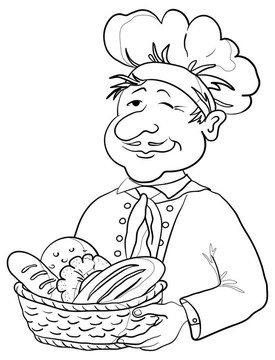 Baker與面包籃；輪廓