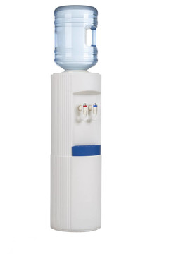 白色背景水水瓶的白色冷卻器。