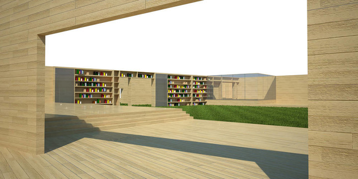 3D開(kāi)放圖書(shū)館；白色背景