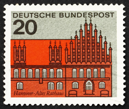郵票德國1964老市政廳；Hanover