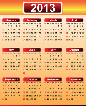 日歷2013