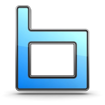金屬邊框現(xiàn)代設(shè)計(jì)中的字母B藍(lán)色圖標(biāo)