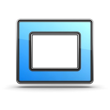 金屬邊框現(xiàn)代設(shè)計(jì)中的字母藍(lán)圖標(biāo)