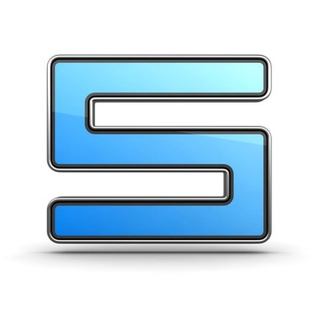 金屬邊框現(xiàn)代設(shè)計(jì)中的字母藍(lán)色圖標(biāo)