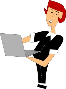 女人的筆記本電腦