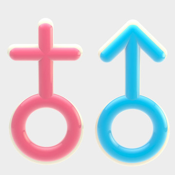 孤立的男性和女性光澤符號(hào)