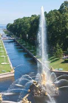 Samson Fountain；在pertergof大串聯(lián)；圣彼得堡；R