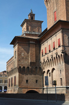 埃斯騰斯城堡。Ferrara。Emilia Romagna。意大利.
