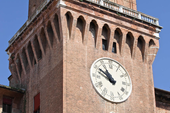 埃斯騰斯城堡。Ferrara。Emilia Romagna。意大利.