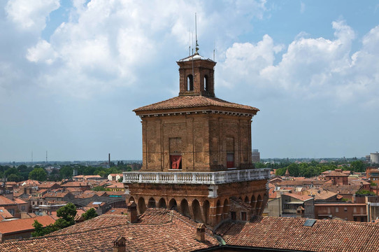 Ferrara的全景。Emilia Romagna。意大利.