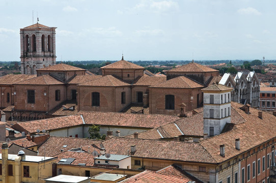 Ferrara的全景。Emilia Romagna。意大利.