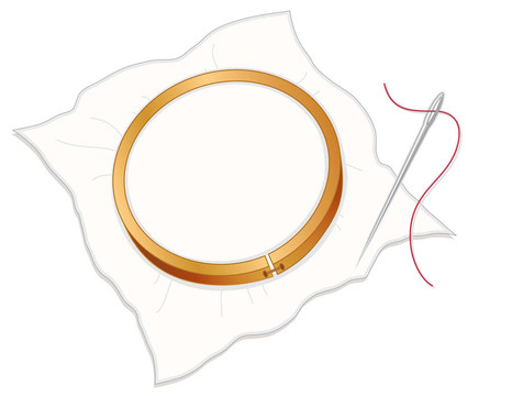 繡花Hoop；針；線