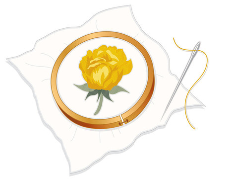 繡；Yellow Rose