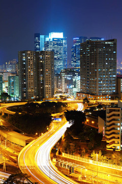 香港市中心的夜晚