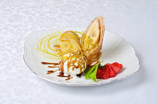 美味的煎餅甜點