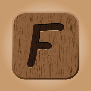 手繪木制字母F