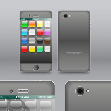 煙灰色的現(xiàn)代touchphone小工具
