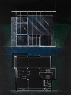 現(xiàn)代建筑彩色建筑藍(lán)圖