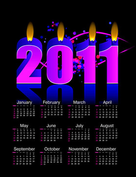 燃燒蠟燭2011日歷