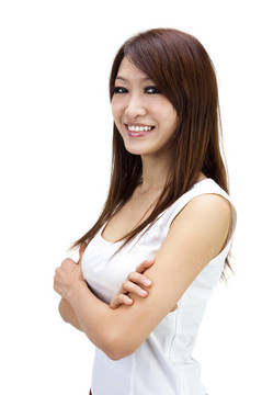 休閑的Young Woman