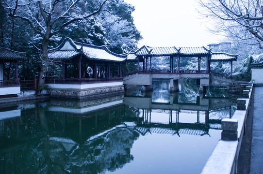 江南園林雪景