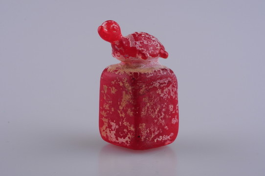 漢代琉璃 漢代紅琉璃龜鈕印