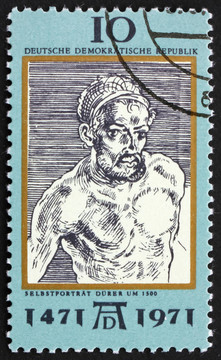 郵票DDR 1971的自畫像；Albrecht Durer