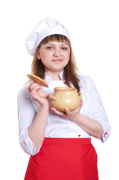 有吸引力的女人做飯