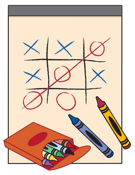 游戲；Tic Tac Toe；蠟筆