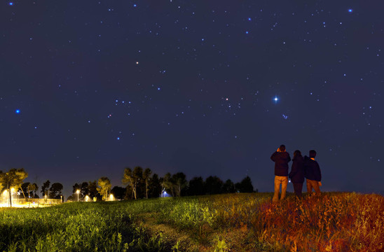 用望遠(yuǎn)鏡看星星
