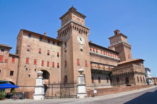 埃斯騰斯城堡。Ferrara。Emilia Romagna。意大利.
