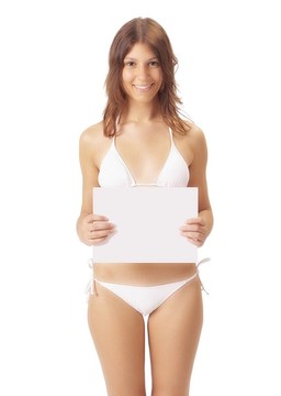 在比基尼展示海報性感的女孩